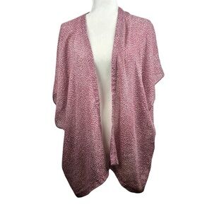 Ann Taylor LOFT Mauve Dotted Women's Kimono Open Front Lightweight Size XS/S